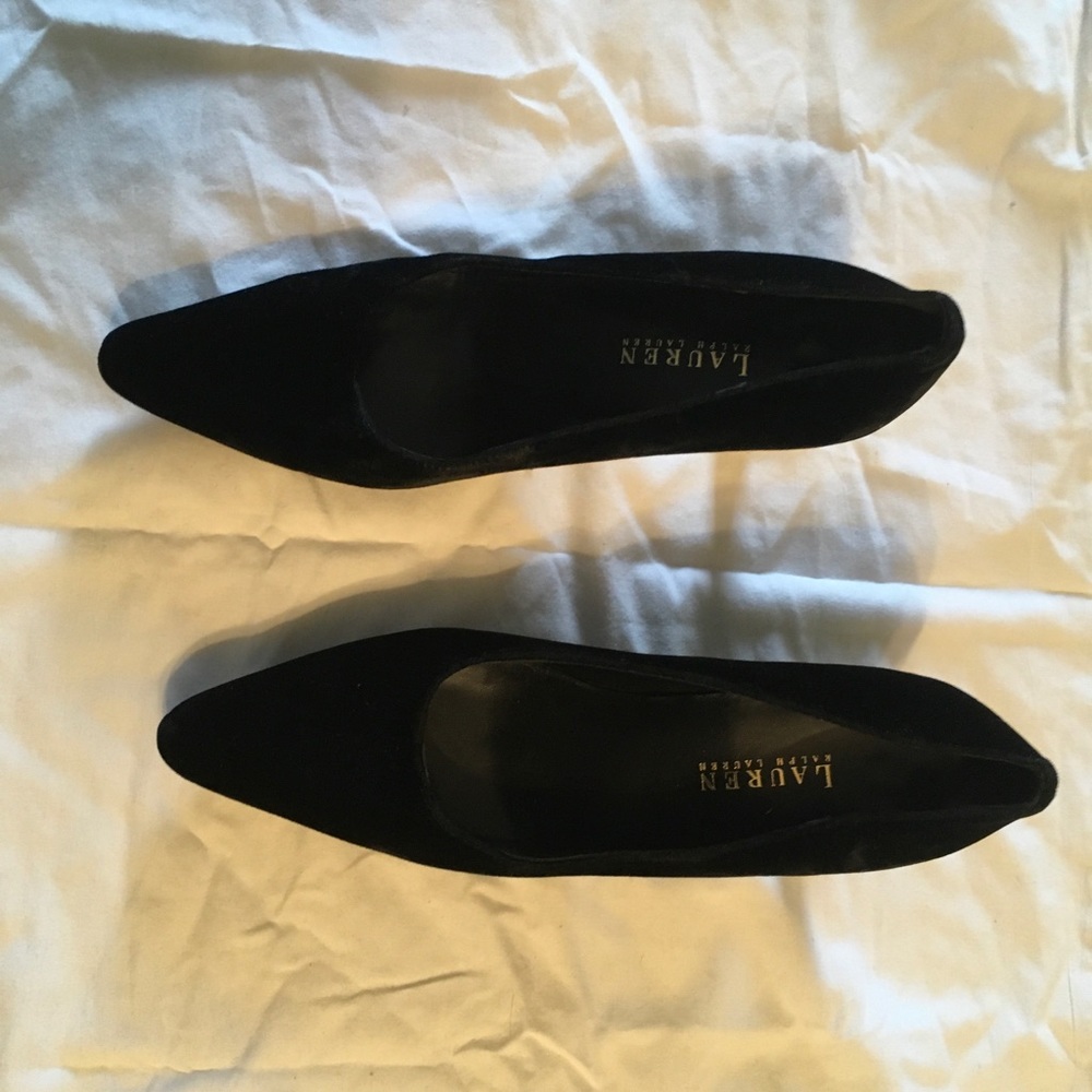 Lauren Ralph Lauren Abbot Black Velvet Pointed Heels - Size 9 - Picture 3 of 12